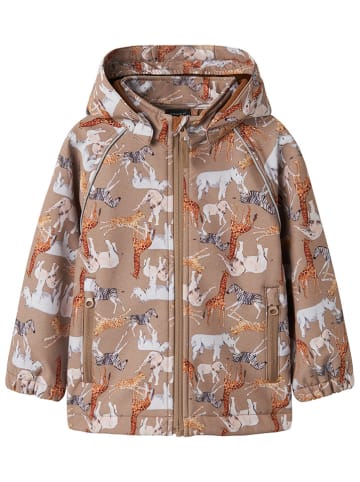 name it Softshelljacke in Hellbraun