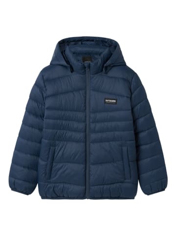 name it Doorgestikte jas "Marble" donkerblauw