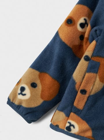 name it Fleece vest "Meeko" donkerblauw/lichtbruin
