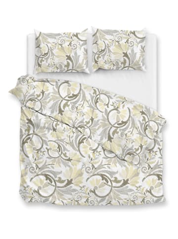 Zo!Home Flanellen beddengoedset "Amaury" wit/grijs/groen