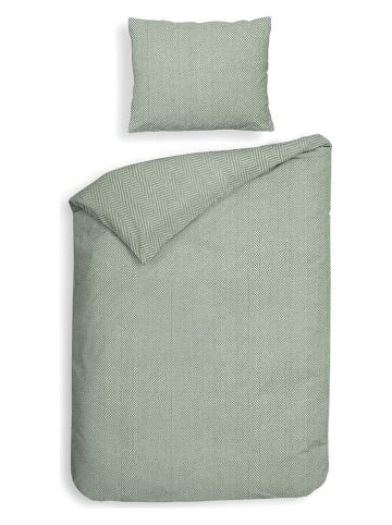 HNL Flanellen beddengoedset "Spina" groen