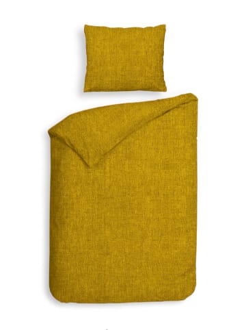 Heckett Lane Flanellen beddengoedset "Franela" geel