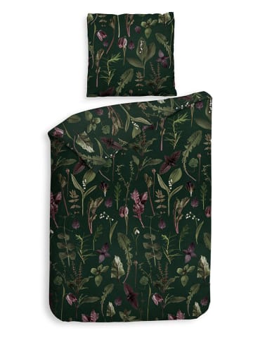 Heckett Lane Flanell-Bettwäsche-Set "Florian" in Dunkelgrün