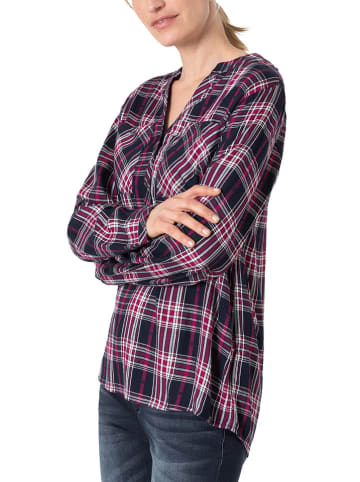 Timezone Blouse donkerblauw/roze/wit