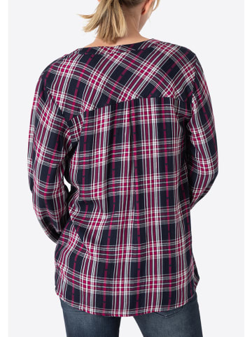 Timezone Blouse donkerblauw/roze/wit