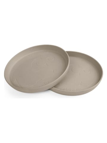 Sebra Talerz "Mums" w kolorze beżowym do nauki jedzenia - 4 m+