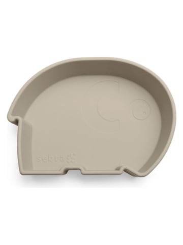 Sebra Silikonowa miska "Fanto" w kolorze beżowym do nauki jedzenia - 4 m+