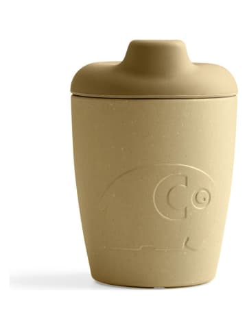 Sebra Silikonowy kubek "Mums" w kolorze żółtym z pokrywką - 4 m+