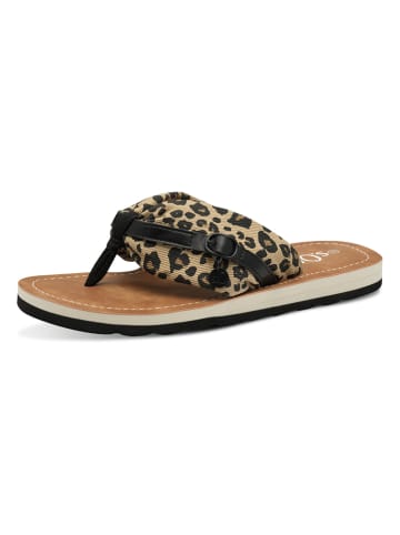 s.Oliver Teenslippers lichtbruin/zwart