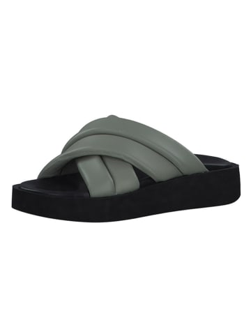 s.Oliver Leren slippers zwart/groen