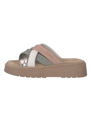 s.Oliver Leder-Pantoletten in Bunt