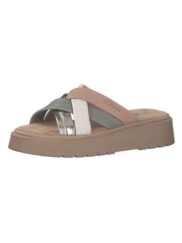 s.Oliver Leren slippers meerkleurig