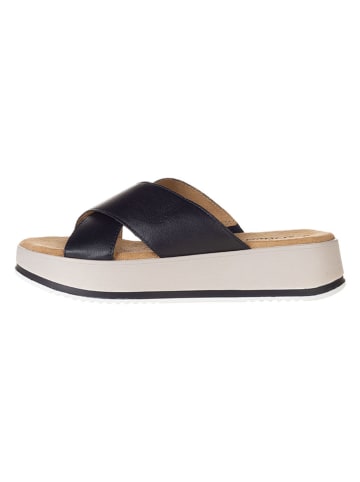 s.Oliver Leren slippers donkerblauw