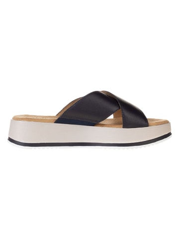 s.Oliver Leren slippers donkerblauw