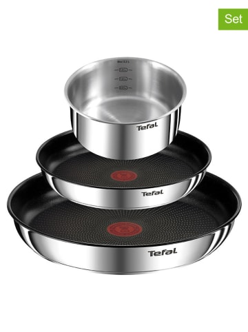 Tefal 5-delige roestvrijstalen pannenset "Emotion" zwart/zilverkleurig