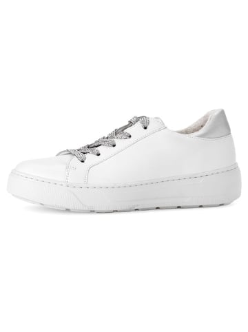 Gabor Leren sneakers wit/zilverkleurig