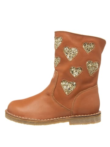 kmins Leder-Stiefel in Hellbraun