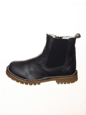 POM POM Leder-Boots in Dunkelblau