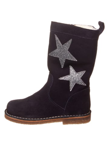 kmins Leder-Winterstiefel in Dunkelblau