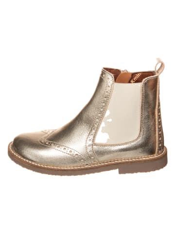 kmins Leder-Chelsea-Boots in Gold
