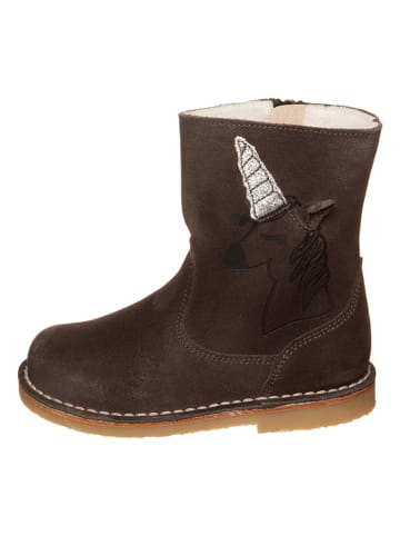 kmins Leder-Winterboots in Dunkelbraun