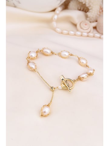 L'Atelier de Gaia Vergulde armband met parels