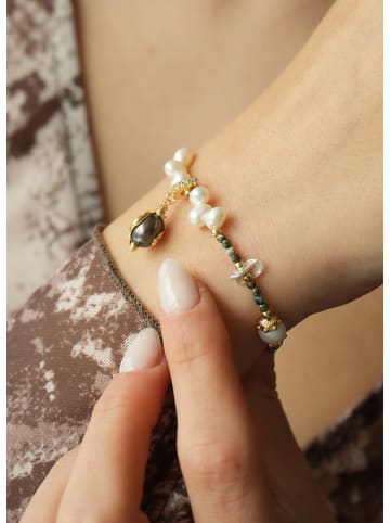 L'Atelier de Gaia Vergold. Armband mit Perlen und Edelsteinen