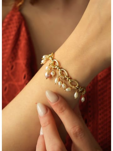 L'Atelier de Gaia Vergulde armband met parels
