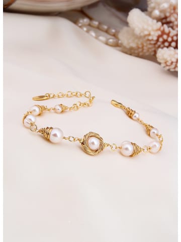 L'Atelier de Gaia Vergulde armband met parels