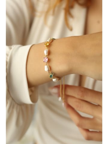 L'Atelier de Gaia Vergold. Armband mit Perlen und Edelsteinen