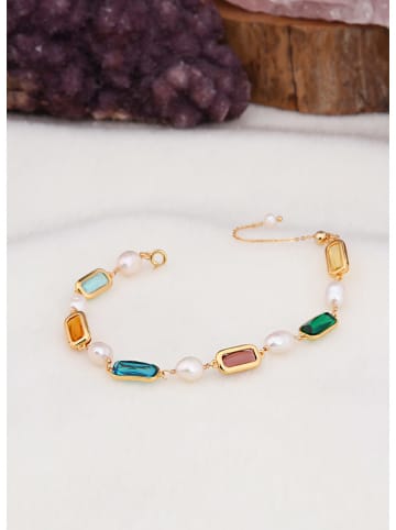 L'Atelier de Gaia Vergold. Armband mit Perlen und Edelsteinen