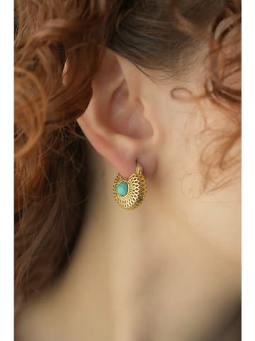 L'Atelier de Gaia Vergulde oorringen met edelstenen