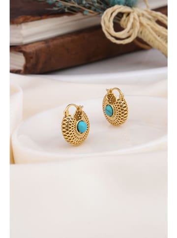 L'Atelier de Gaia Pozłacane kolczyki z turkusami