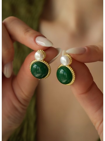 L'Atelier de Gaia Vergold. Ohrringe mit Perlen und Edelsteinen