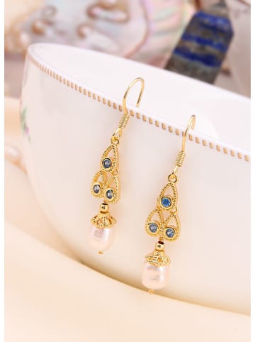 L'Atelier de Gaia Vergold. Ohrhänger mit Perlen und Edelsteinen