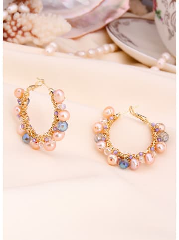 L'Atelier de Gaia Pozłacane kolczyki-kreole z perłami