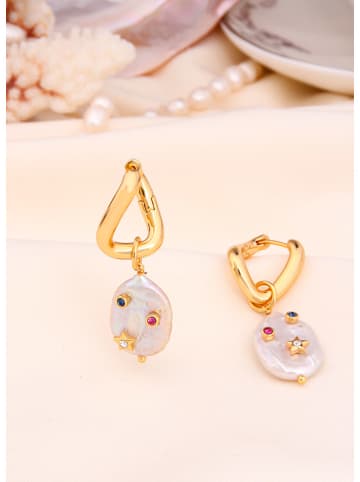 L'Atelier de Gaia Vergulde oorringen met parels