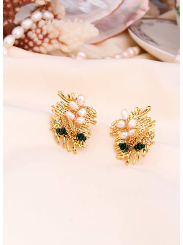 L'Atelier de Gaia Pozłacane kolczyki-wkrętki z perłami