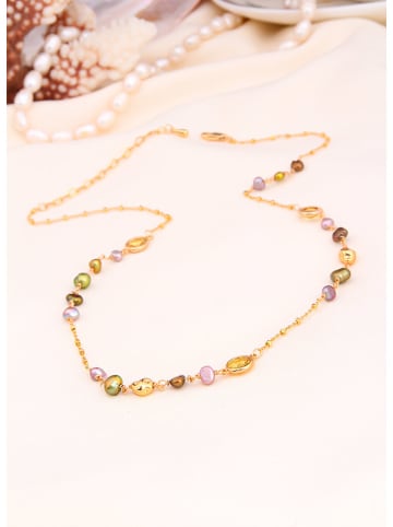 L'Atelier de Gaia Vergulde ketting met parels - (L)50 cm