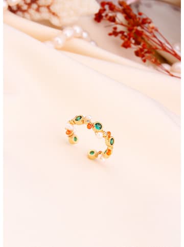 L'Atelier de Gaia Vergold. Ring mit Perlen und Edelsteinen
