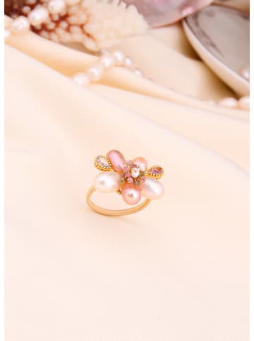 L'Atelier de Gaia Vergulde ring met parels