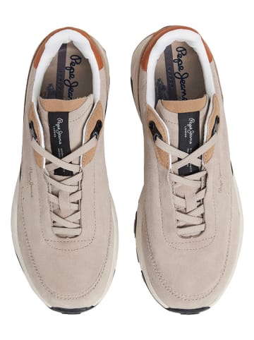 Pepe Jeans FOOTWEAR Skórzane sneakersy "James Treck" w kolorze beżowym