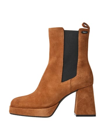 Pepe Jeans FOOTWEAR Leren enkellaarzen "Abba" lichtbruin