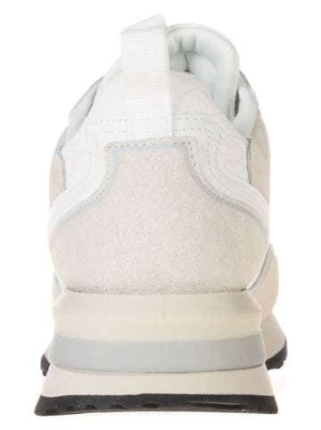 Pepe Jeans FOOTWEAR Skórzane sneakersy w kolorze beżowo-białym na koturnie