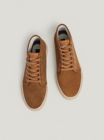 Pepe Jeans FOOTWEAR Leren sneakers lichtbruin
