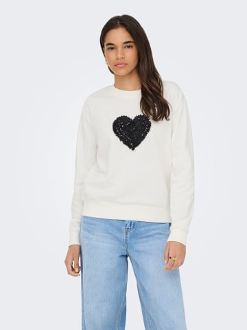 JDY Sweatshirt "Paris" crème/zwart