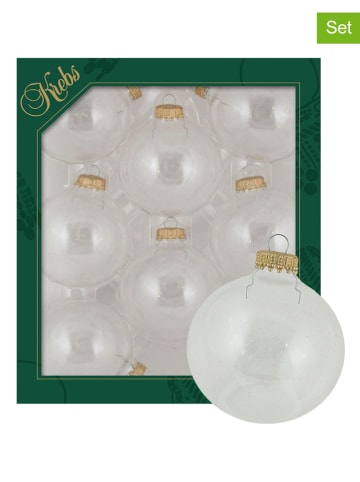 Krebs Glas Lauscha Christbaumkugeln in Transparent - 8 Stück