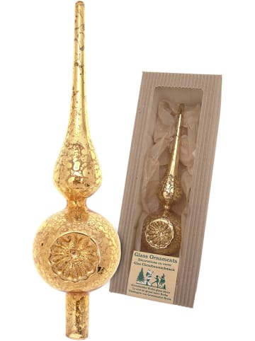 Krebs Glas Lauscha Reflex-Baumspitze in Gold - (H)23 cm