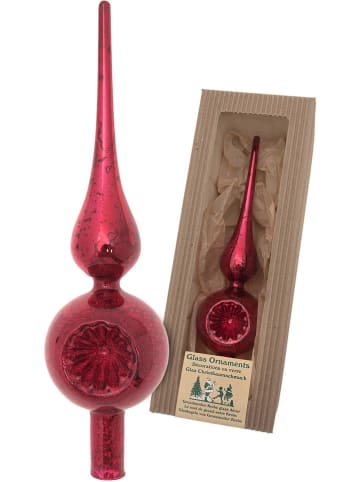 Krebs Glas Lauscha Reflex-Baumspitze in Rot - (H)23 cm