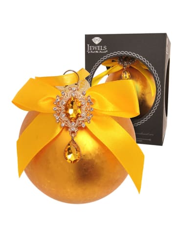 Krebs Glas Lauscha Christbaumkugel in Gold - Ø 8 cm